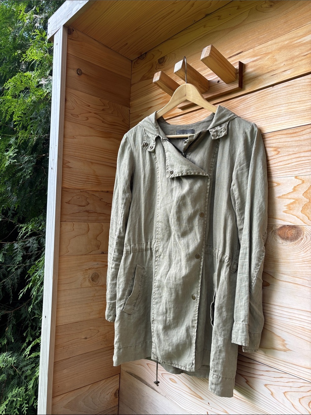 100% Linen Michael Stars Anorak Jacket Size Small